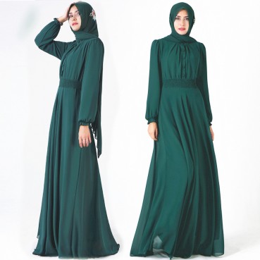 Double-layer high-density chiffon Muslim brand womens dress