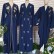 Hand-stitched pearl navy blue Muslim womens clothing Arab robe cardigan open kimono