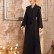 Hand-stitched black Middle Eastern jacket Muslim abaya robe