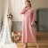 Pink hooded handmade flowers fresh fairy casual long dress dress Moroccan robe