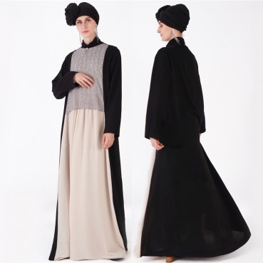 Muslim womens clothing factory spot Arabian robe stitching loose lace spot