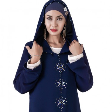 Heavy Industry Beads Moroccan Hooded Hand-sewn Colorful Beads Hand-sewn Rhinestone Womens Dress