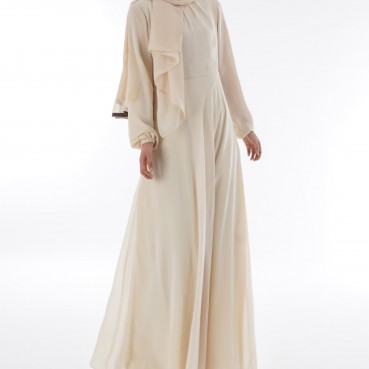 Chiffon Muslim yarn skirt with long-sleeved dress Muslim womens robe summer