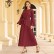 Dark red diamond pocket everyday casual robe Arab Middle East womens dress long skirt muslim abaya