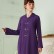 Purple Moroccan Hand-stitched Rhinestone Hooded Robe Middle Eastern Dress Womens Dress