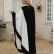 Black and white contrast color cloak dress casual slim loose robe womens arabic robe