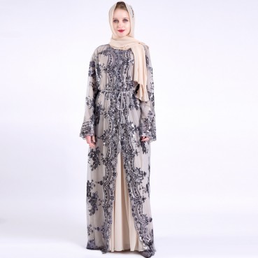 2021 new luxury 7-color positioning embroidery Muslim womens clothing in the Middle East hot style