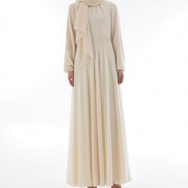 Chiffon Muslim yarn skirt with long-sleeved dress Muslim womens robe summer