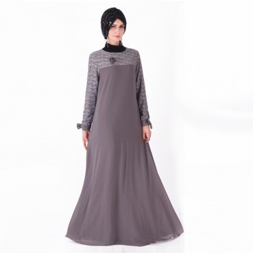 Womens Muslim dress, long dress, lace and veil skirt, robe