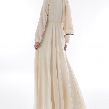 Chiffon Muslim yarn skirt with long-sleeved dress Muslim womens robe summer