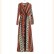 Ethnic print V-neck elastic waist summer dress Europe and America Muslim long skirt ladies dress ins