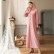 Pink hooded handmade flowers fresh fairy casual long dress dress Moroccan robe