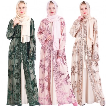 2021 new luxury 7-color positioning embroidery Muslim womens clothing in the Middle East hot style