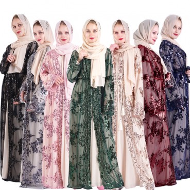 2021 new luxury 7-color positioning embroidery Muslim womens clothing in the Middle East hot style