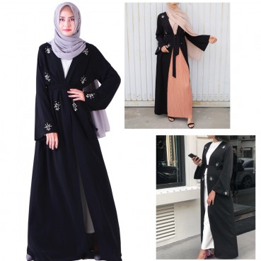 Hand-stitched rhinestones 6 colors hot Turkish kimono Muslim womens clothing