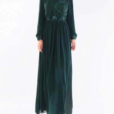 Europe, America and Southeast Asia Fashion 3D Embroidered Abaya Muslim Dress Womens Clothing