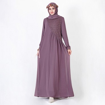 New Muslim womens robe, gauze skirt, lace, ethnic clothing in stock