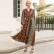 Ethnic print V-neck elastic waist summer dress Europe and America Muslim long skirt ladies dress ins