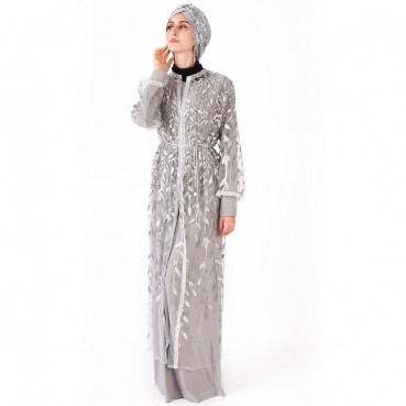 Spot e-commerce Islamic Muslim womens cardigan sequin embroidery outer outfit