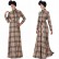 Muslim womens robe plaid jumpsuit Muslim long-sleeved womens robe