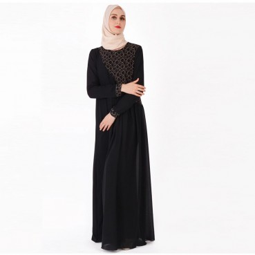 New Muslim womens robe, gauze skirt, lace, ethnic clothing in stock