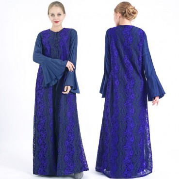 Lace fake two-piece long-sleeved long skirt long dress middle east national costume