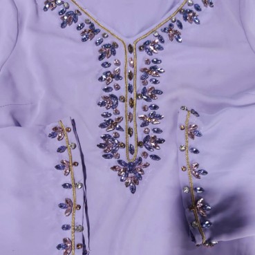 Light Purple Heavy Industry Rhinestone Phnom Penh Robe Middle East Turkey Dress Womens Clothing