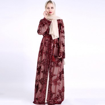 2021 new luxury 7-color positioning embroidery Muslim womens clothing in the Middle East hot style