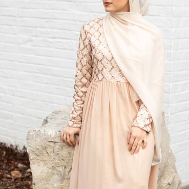 Stretch sequin womens long skirt dress muslim dress