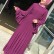 Womens positioning crumpled big swing double layer chiffon Muslim long dress