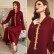 Dark red gold trim hand-sewn diamond hooded robe ABAYA Muslim Middle East Southeast Asia Womens clothing