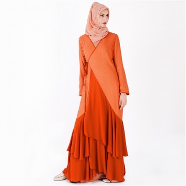 Muslim womens robe new cardigan dress Middle Eastern Muslim robe kimono spot