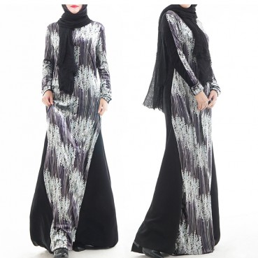 Velvet full-length dress autumn and winter new velvet womens gown