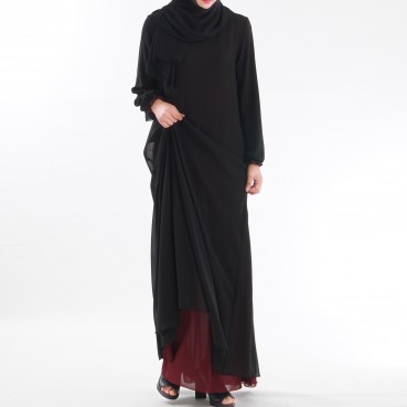 ins high-density chiffon double-sided wear basic Muslim womens clothing abaya muslim dress