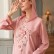 Pink hooded handmade flowers fresh fairy casual long dress dress Moroccan robe