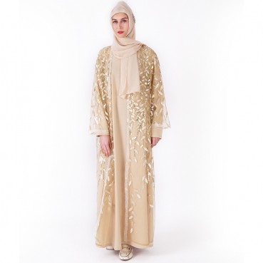 Spot e-commerce Islamic Muslim womens cardigan sequin embroidery outer outfit