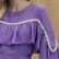 Ice and snow purple lotus leaf frills big swing nag dress holiday ethnic style long skirt robe dress