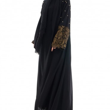 Muslim Womens Middle Eastern Cardigan Beaded Dress Abaya