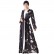 Exquisite thick thread embroidery chiffon bordered Muslim womens outer robe abaya kimono