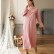 Pink hooded handmade flowers fresh fairy casual long dress dress Moroccan robe