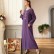 Purple selvedge hand-sewn diamond V-neck dress Middle East station vintage robe abaya