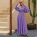 Ice and snow purple lotus leaf frills big swing nag dress holiday ethnic style long skirt robe dress