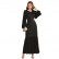 Black stretch slim big lantern gauze sleeves diamond ornaments party dress dress long skirt