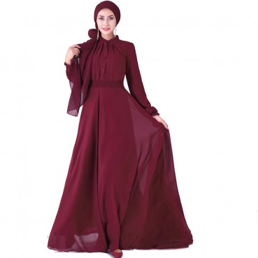 Double-layer high-density chiffon Muslim brand womens dress