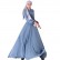 Chiffon multicolor big swing long-sleeved elastic waist gauze skirt European and American womens dresses Muslim