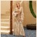 Gold multi-layer lotus leaf sleeve positioning sequin embroidered robe ins dress