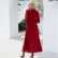 Burgundy dress ins explosive double-layer high-density pearl chiffon impermeable Hui long dress womens clothing