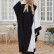 Black and white contrast color cloak dress casual slim loose robe womens arabic robe