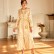 Gold pink jacquard hand-stitched diamond cardigan robe Muslim coat Middle East womens clothing