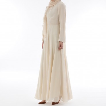 Chiffon Muslim yarn skirt with long-sleeved dress Muslim womens robe summer